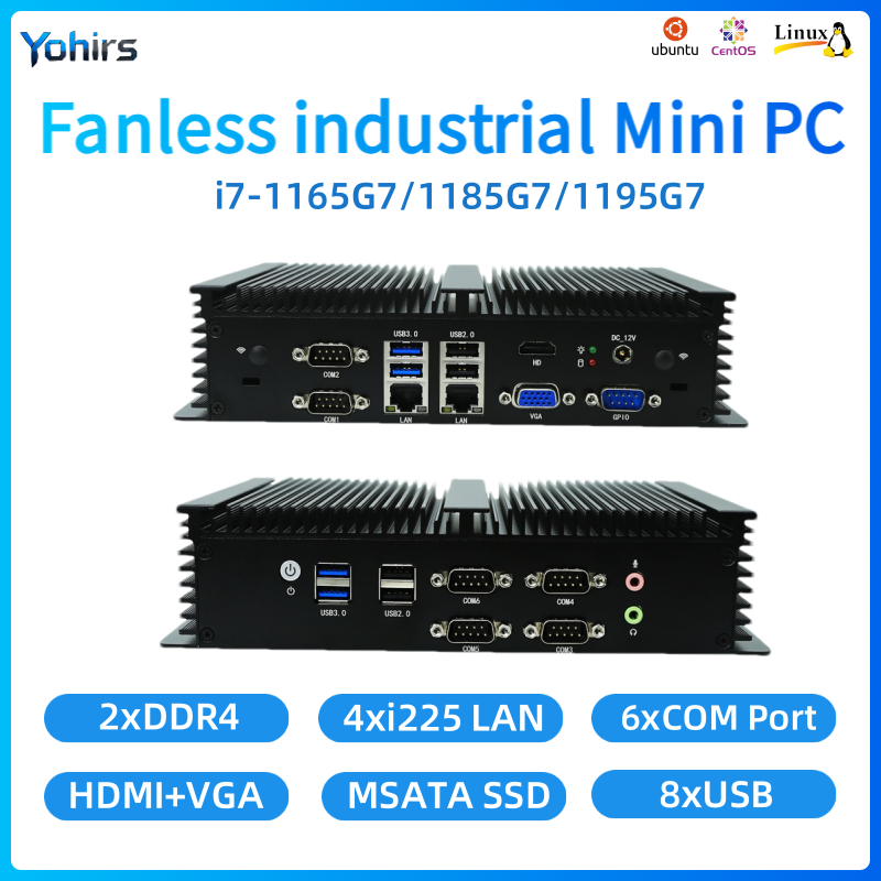 Fanless Industrial Pc Rs485 Core I7 - Fansız Gömülü Bilgisayar Intel Core i7-1165G7