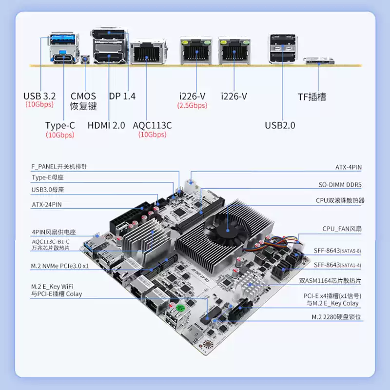 8 Bölmeli NAS Anakartı, N100 N - Nas Motherboard 8 Sata Mini Itx incelemesi ve fiyatı